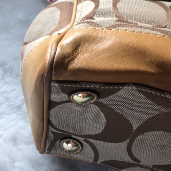 COACH Madeline 12463 tan Signature fabric satchel - Picture 15 of 17